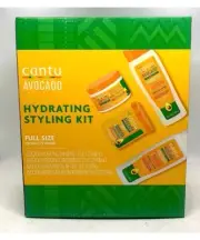 Cantu Avocado Hydrating Styling Kit Full Size Shampoo Conditioner Gel 4-Pc Set