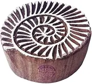 Decorative Print Stamps Round Swirl Pattern Wooden Blocks