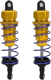 RC Car Shock Damper High Performance Oil Pressure Adjustable Front Shock Absorber Upgrade Parts for ZD Racing 7358 1/10 Scale RC Buggy Truggy Truck Red Blue Orange Golden 2pcs (Gold)