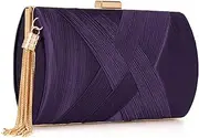 [Wytidian] Clutch Purses for Women Formal Evening Clutch Purse Shoulder Cross Body Bags for Wedding Party Handbag with Tassel
