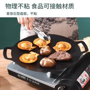 戶外露營商用燒烤鑄鐵烤盤韓式麥飯石烤肉盤電磁爐火爐卡式爐烤盤