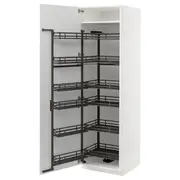 METOD high cabinet with pull-out larder, white/Stensund white, 60x60x200 cm