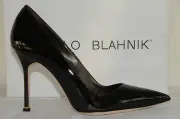 New Manolo Blahnik BB 105 Brown Patent Leather Shoes Pumps 39.5 9