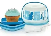 TUPPERWARE DISNEY FROZEN MINI PARTY SET CAKE TAKER SERVER PLATES KIDS - NEW
