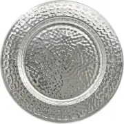 13-Inch Stainless Steel Hammered Charger Plates, Silver Dinner Plate Chargers Se