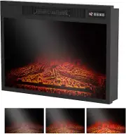 ADVWIN Electric Fireplace 24" Fireplace Heater with Timer, Adjustable Flame Brig