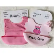 Baby Toddler Travel Bib and Owl Silicone Bib