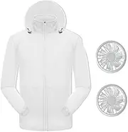 [WANWEN] Air Conditioned Coat, Cool Fan Ice Air Conditioning Clothes Work Clothes with for Outdoor Work at High Temperatures Summer Fishing Travel,White,L Little Surprise