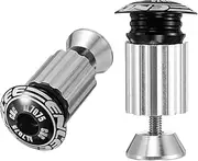 uxcell Bike Handlebar End Plugs Aluminum Bar End Caps 18-20mm Adjustment Expanding Locking with Screw for MTB Road BMX Fixed Gear Bike, Black