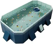 YYW Foldable Swimming Pool, Oversized Family Kiddie Pool for Kids and Adults Inflatable-Free Family Pool for Indoor, Outdoor, Garden, Backyard, Summer Water Party (2.1m)