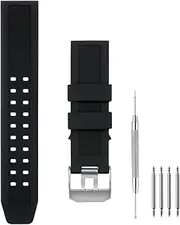 [SANDEIN] Watch Band Compatible with Luminox, Soft Rubber Silicone Replacement Wrist Strap for Luminox 3050 8800 and 3950 Series Watch, Black