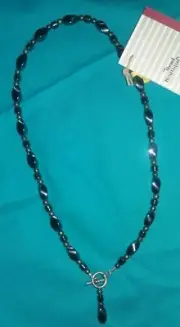 Necklace Handmade HEMATITE Drop Gift Boxed Easy On Bar Ring Clasp