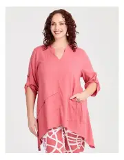 [Taking Shape] Asymmetric Natural Tunic in Desert Rose