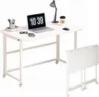 Mobile Computer Desk, Home Office Desk with Wheels for Computer Workstation, Fol