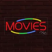NEW "MOVIES" w/BORDER 30x12x1 INCH LED FLEX WINDOW/WALL INDOOR SIGN 30840