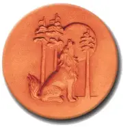 RYCRAFT 2" Round Cookie Stamp with Handle & Recipe Booklet-HOWLING WOLF