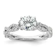14k White Gold 3/8 Ct. Lab Grown Diamond VS/SI+ G+ 1 Ct. Center Engagement Ring