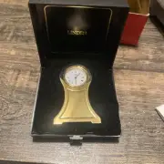 Linden Quartz Miniature Desk Clock Taiwan Brass New in Box