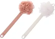 Healeved 2pcs Handle Bath Brush Soft Bristles for Shower Cleaning for Convenient Household Bathing Tool