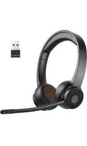 Wireless Headset, Bluetooth 5.2 Headset with Noise Cancelling Microphone …