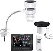 ECOWITT HP2553 Wi-Fi Weather Station With TFT Large Color Display, WS80 Ultrasonic Anemometer, WH40 Self-Emptying Rain Gauge and WN32CP Indoor 3-in-1 Sensor, E-Mail Alert, 433 MHz