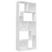 vidaXL Book Cabinet High Gloss White Engineered Wood Home Organiser Storage
