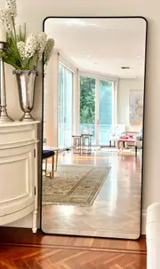 Rectangular Modern Black Full Length Large Metal Mirror 80x170 cm