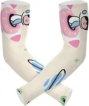 [GuoChe] Unisex Uv Protection Sleeves Arm Cooling Ice Silk Arm Cover Sleeves Spaceship