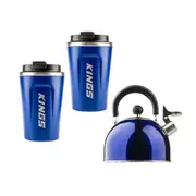 KINGS 2L Portable Camping Kettle + 2x Coffee Cup 380ml Vacuum Travel Mug Outdoor