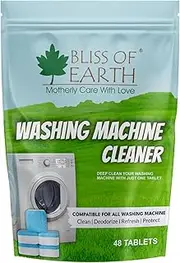Bliss of Earth Washing Machine Cleaner 48 Count, Powerful Descaling and Deodorizing for Front Load and Top Load Washers, Deep Cleaning to Clean Inside Drum & Laundry Tub Seal