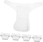 BEBEMOKO 5pcs Cotton Baby Nappies Reusable Nappies Booster Pad Liners for Newborn Boys and Girls Size l