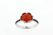 925 SS Orange Chalcedony / Black Spinel Set (11.55 cts)