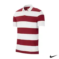 在飛比找PChome24h購物優惠-Nike Polo Stripe 中性 短袖Polo衫 紅白