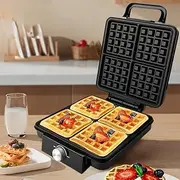 Frafuo 4-Slice Waffle Maker-1500W Square Waffle Iron-Portable Stainless Steel Kitchen Appliance-Thick Waffle Maker-Waffle Machine-Non-Stick Baking Surface（AU Plug）