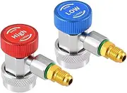 R134 Quick Coupler Connector Adapter, HP and LP Connectors for R134a Car AC System, 1/4" Flares, 2pcs