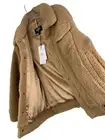 M New UGG Womens Camel Franke Trucker Sherpa Jacket Snap Satin Lined