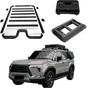 Roof Rack Basket Cargo Carrier Exterior Side Mounted Gear Box Tool Box Foldable Liftable Ladder Compatible for Lexus GX550 2024 2025