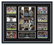 NEWCASTLE UNITED FC 2022/23 TRIPPER ALMIRON SIGNED FRAMED LTD ED MEMORABILIA