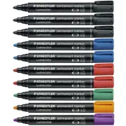 10 x STAEDTLER Lumocolor Permanent Marker Assorted Color 2mm Bullet Point 352