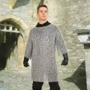 Round Riveted with warser Hubergion Full Sleeve Large Size Shirt Chain mail 9 mm
