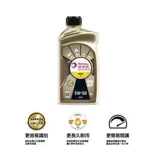 Total QUARTZ 9000 SN 5W50 全合成汽車引擎機油【道達爾能源官方旗艦店】