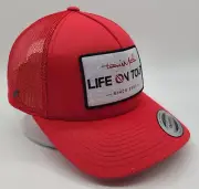 Travis Mathew Life On Tour Red Flexfit Snapback Trucker Golf Hat Cap NWT