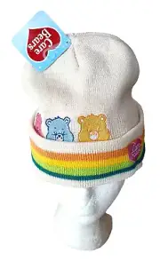 Retro Care Bears Heart Winter Knit Beanie Cap Hat Cuff OSFM New