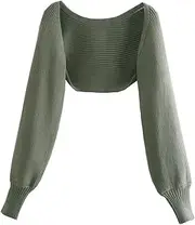 [Generic] Women's Open Front Long Sleeve Knit Crop Cardigan Sweaters
