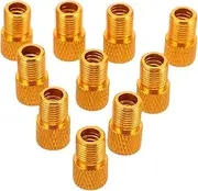 NOLITOY 10pcs Gas Nozzle Adapter Bike Tire Adapter Valve Bike Pump Adaptor Valve Connector Bike Pump Inflate Valve Adapters Valve Adapter Kit Bike Pump Parts Alloy Golden