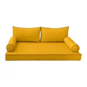 COVER ONLY-Style2 Daybed Mattress Bolster Pillow Covers Contrast Trim Full-AD108