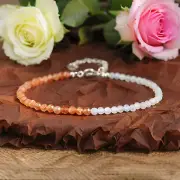 Natural White Moonstone & Sunstone Tiny Beads Healing Reiki Minimalist Bracelet