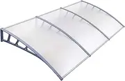 [Instahut] Window Awning Transparent PC Panel with Grey Bracket Outdoor Door Canopy Sun Shade Shelter, Patio Terrace Garden Baconly Porch Shield Rain Snow Eaves Cover Protector, 1.5mx3m DIY