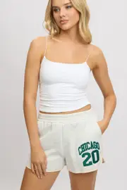 Grey Track Shorts High Rise Elastic Waist - Size 6, Women's Track Short