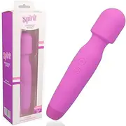 Spirit Wand Massager - Vibrator, Plug-in Variable 8 Multi Speed with Flexible Neck, Soft Silicone Head and Ultra-Powerful Motor for Deep, Rumbling, Muscle Relaxing Vibration, Silicone, Rechargeable